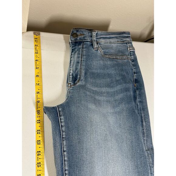 Judy Blue Jeans Womens 28 Wide Leg Crop‎ Medium Wash Frayed Hem Stretch Casual - Picture 10 of 12
